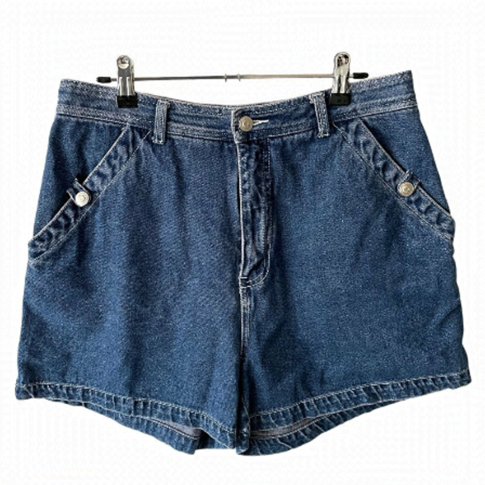 Vintage PSC Denim High Rise Shorts Medium Wash Blue 31